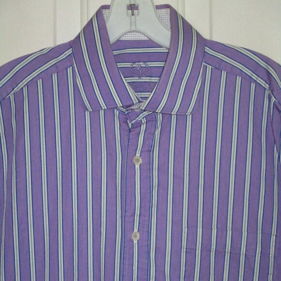 Bugatchi Mens L/S Purple Cotton Dress Shirt - Size 15.5/34 Classic Fit - Picture 1 of 3